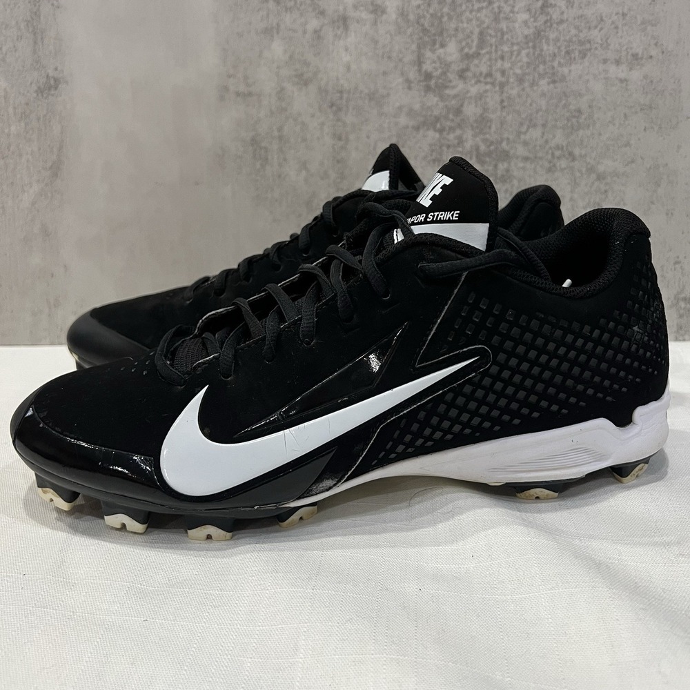 Nike Vapor Strike Football Cleats Black White Men's Size 11 Low Cut - Picture 3 of 12